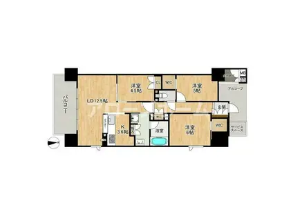 ジオ明石本町(3LDK/12階)の間取り写真