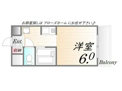 シャトル西神戸(ワンルーム/2階)の間取り写真