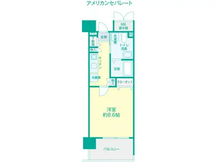 アーバンヴィレッジ学園南(1K/11階)の間取り写真