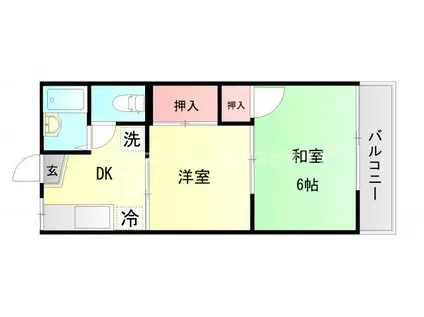押部マンションⅡ(2K/2階)の間取り写真