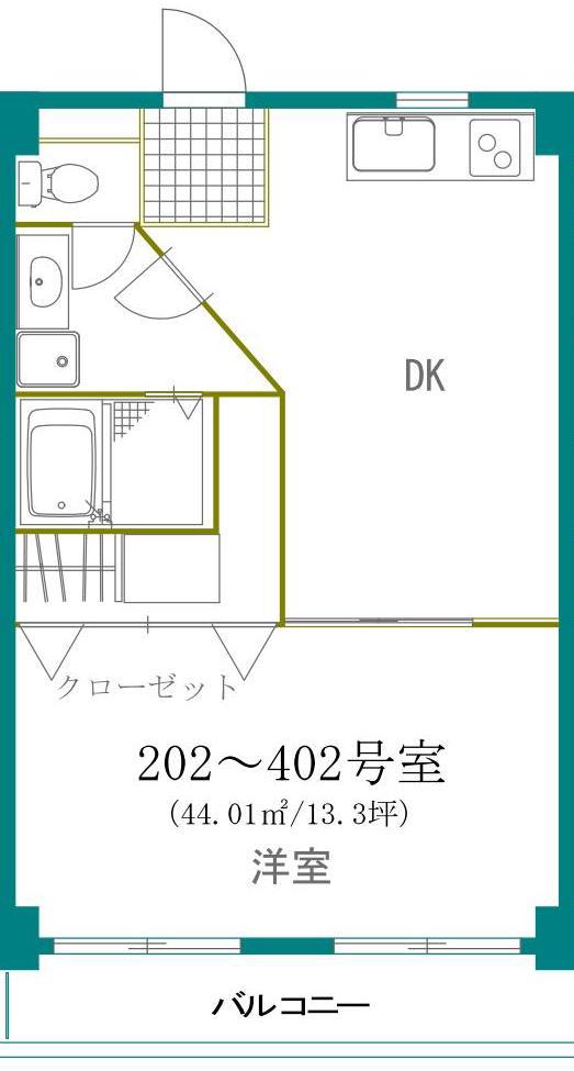 ホワイトヒルマンション(1LDK/3階)の間取り写真