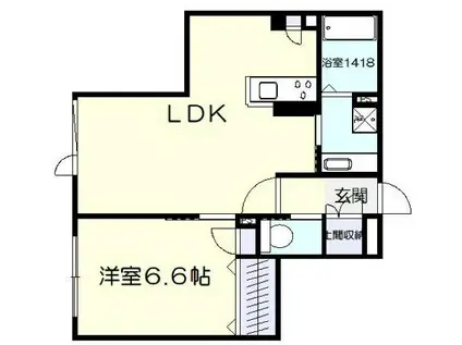 東海道本線 摩耶駅 徒歩5分 3階建 築7年(1LDK/1階)の間取り写真