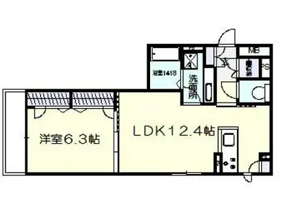 東海道本線 摩耶駅 徒歩5分 3階建 築7年(1LDK/1階)の間取り写真