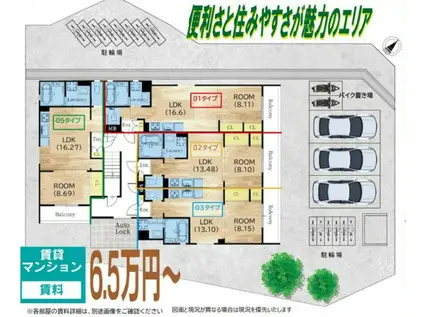 山陽本線 垂水駅 バス乗車時間：18分 あみだ堂バス停で下車 徒歩1分 3階建 築1年(1LDK/1階)の間取り写真