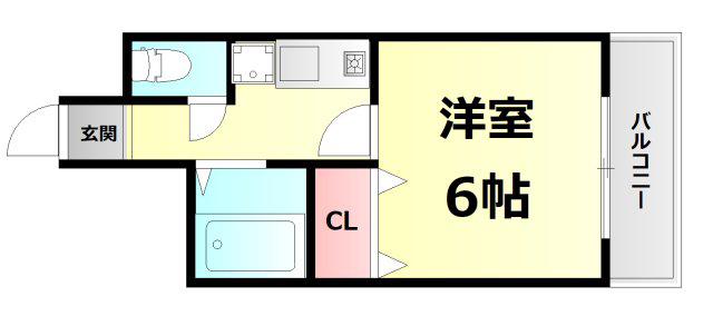 神戸市西神山手線 伊川谷駅 バス乗車時間：11分 伊川谷住宅前バス停で下車 徒歩6分 5階建 築37年(1K/4階)の間取り写真
