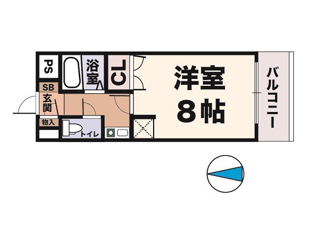 エスポワール大津和(1K/5階)の間取り写真