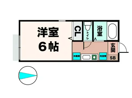 キャンパス本多聞(ワンルーム/1階)の間取り写真