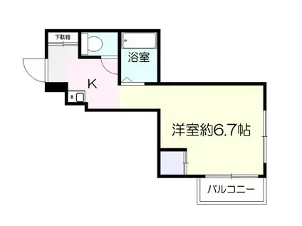 N-CUBE TARUYAMACHI(ワンルーム/6階)の間取り写真