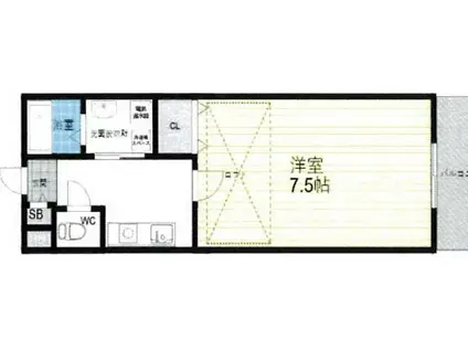 神戸市西神山手線 伊川谷駅 徒歩6分 2階建 築16年(1K/1階)の間取り写真