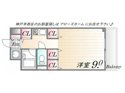 ダイニチコンストラクション(1K/6階)の間取り写真