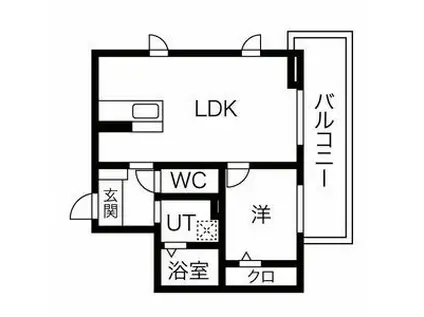 CREST垂水(1LDK/3階)の間取り写真