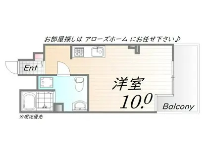 山陽本線 垂水駅 バス乗車時間：15分 東多聞バス停で下車 徒歩3分 7階建 築25年(ワンルーム/3階)の間取り写真
