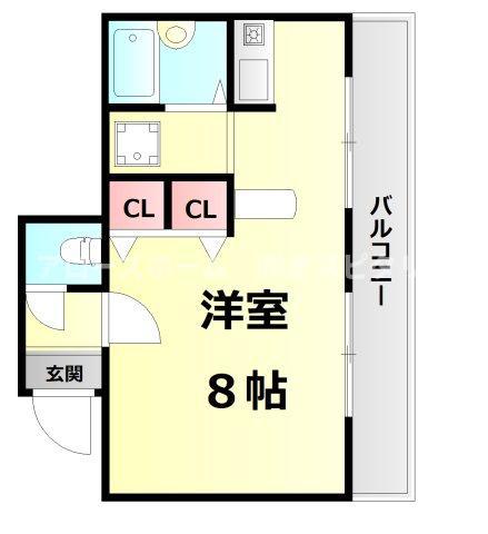 神戸市西神山手線 名谷駅 徒歩15分 4階建 築46年(1K/2階)の間取り写真