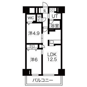 山陽本線 明石駅 徒歩9分 11階建 築2年(2LDK/4階)の間取り写真