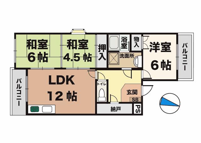 サンポート池上(3LDK/2階)の間取り写真