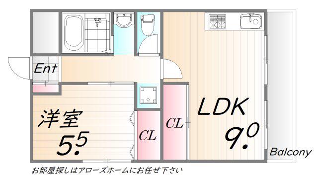 山陽本線 垂水駅 バス乗車時間：10分 向陽２丁目（兵庫県）バス停で下車 徒歩1分 3階建 築53年(1LDK/3階)の間取り写真