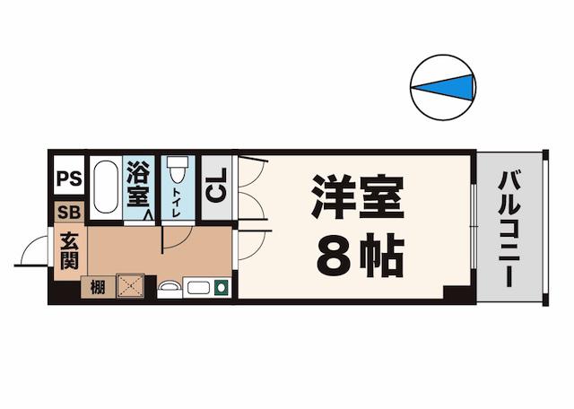アークコート宮の前(1K/3階)の間取り写真