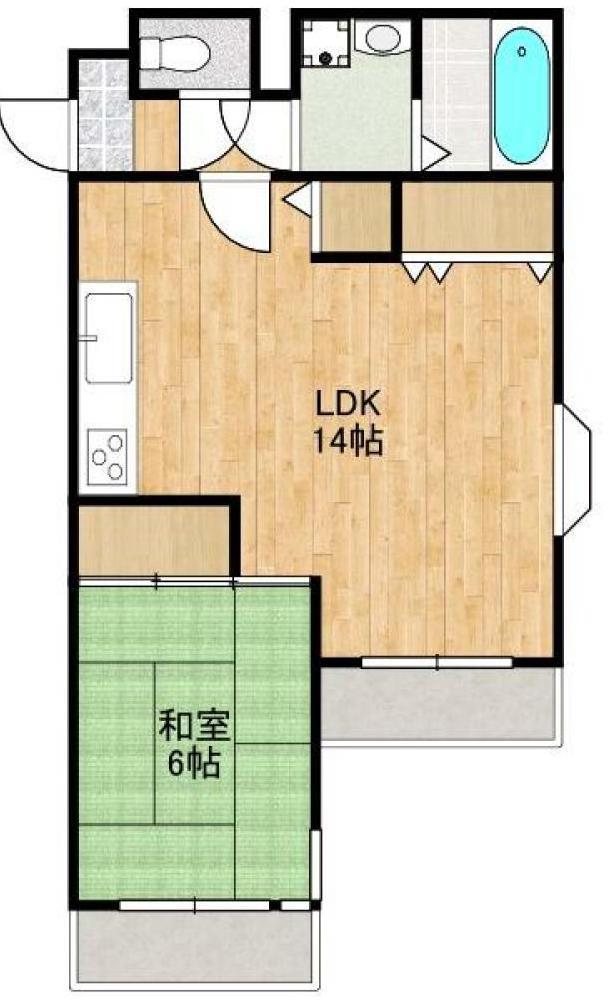 ルナポリス(1LDK/4階)の間取り写真