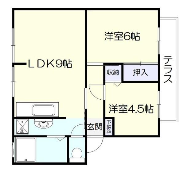 ボナールFUJI(2LDK/1階)の間取り写真