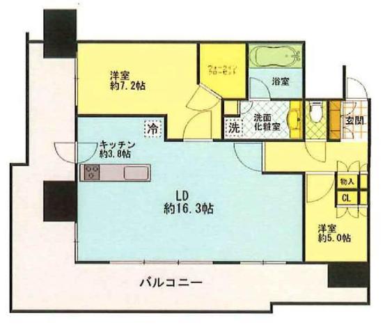 山陽本線 垂水駅 徒歩2分 32階建 築1年(2LDK/2階)の間取り写真