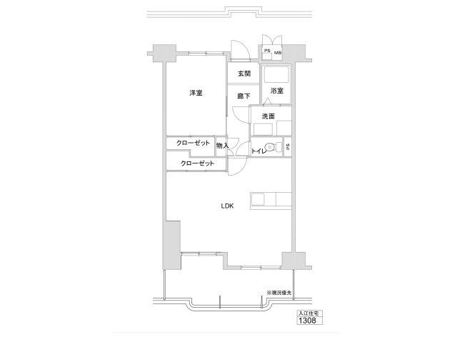 神戸市海岸線 中央市場前駅 徒歩10分 14階建 築36年(1LDK/13階)の間取り写真
