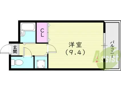 MARIMOマンション(ワンルーム/1階)の間取り写真