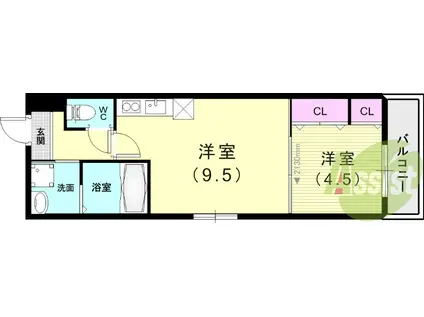 フジパレス園田駅東(1LDK/1階)の間取り写真