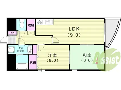 ヴィサージュ武庫之荘(2LDK/2階)の間取り写真