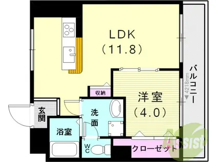 シーライフ垂水(1LDK/4階)の間取り写真