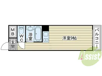 エクセル妙法寺(ワンルーム/3階)の間取り写真
