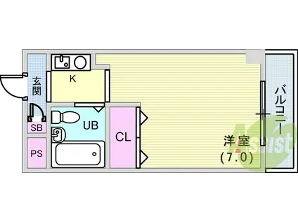 サムティ灘駅前(ワンルーム/2階)の間取り写真