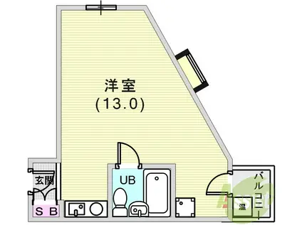 カサベラ神戸(ワンルーム/8階)の間取り写真