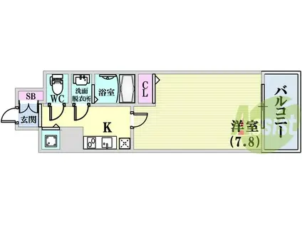 レオンコンフォート神戸西(1K/2階)の間取り写真