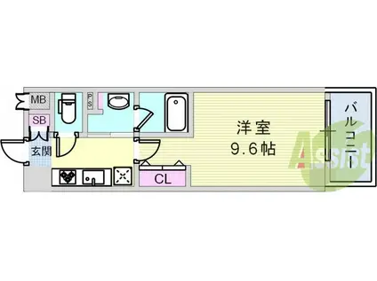 マーベラス(1K/8階)の間取り写真