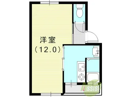 松尾マンション(ワンルーム/2階)の間取り写真