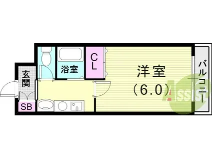 モアベル神戸(1K/1階)の間取り写真