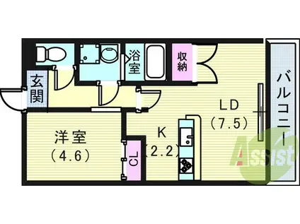 イースト 135.22(1LDK/1階)の間取り写真