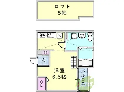 MIDWAY HILL板宿STA(1K/1階)の間取り写真