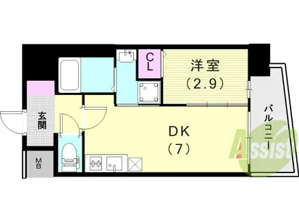 セレニテ神戸ミラクノール(1DK/5階)の間取り写真