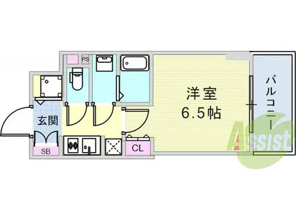 S-RESIDENCE神戸元町(1K/8階)の間取り写真