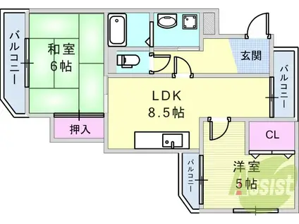 マックコート(2LDK/1階)の間取り写真