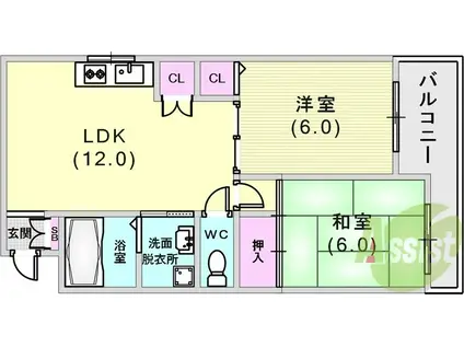 ハイツ二井(2LDK/2階)の間取り写真