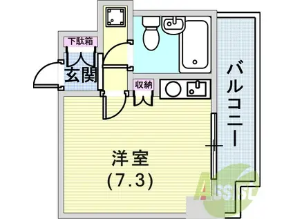 藤和シティコア神戸中道通(ワンルーム/5階)の間取り写真