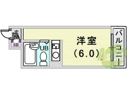 GSハイム元町(ワンルーム/5階)の間取り写真