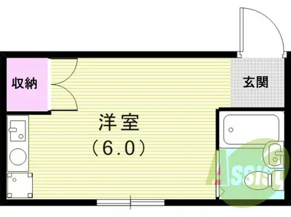 コーポクレドール(ワンルーム/1階)の間取り写真