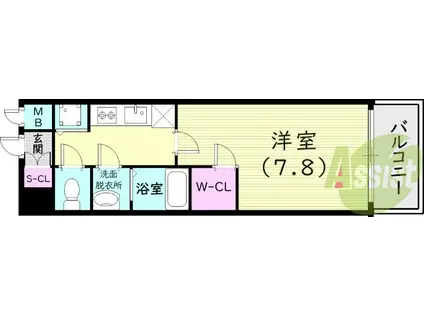 エスプレイス神戸グレース(1K/3階)の間取り写真