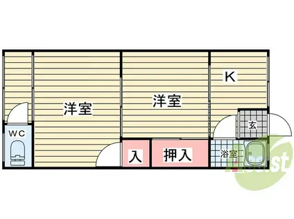板宿マンション(2K/3階)の間取り写真