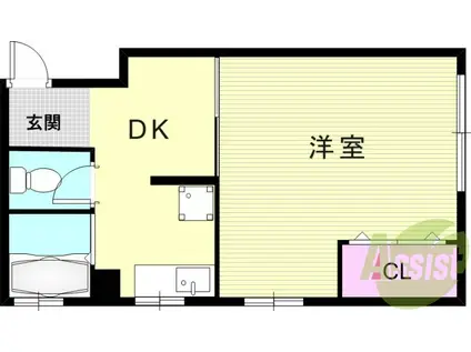 マンション神栄(1K/4階)の間取り写真