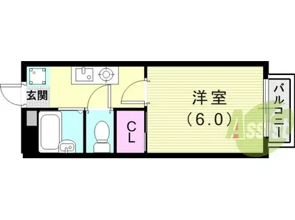 シェーンハイムオカバ(1K/1階)の間取り写真