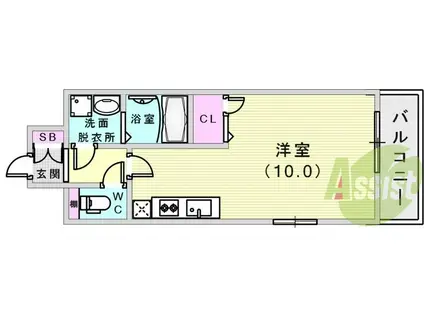 エスリード神戸海岸通(ワンルーム/3階)の間取り写真